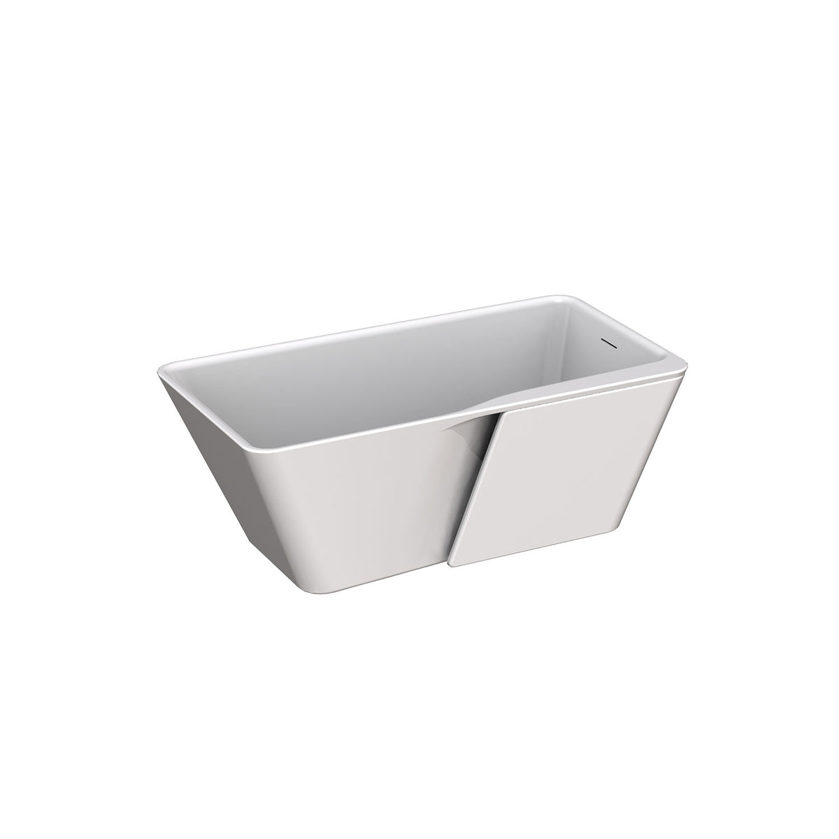 Zitta Artesio+ Freestanding bathtub, 60", in matte white with drain on left, removable apron TAS6032FAPL5