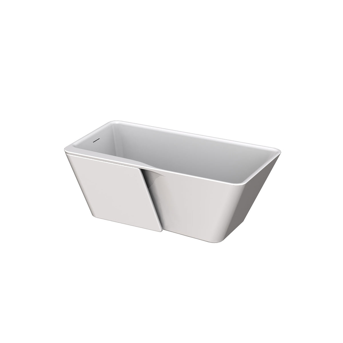 Zitta Artesio+ Freestanding bathtub, 60", in matte white with drain on right, removable apron TAS6032FAPR5