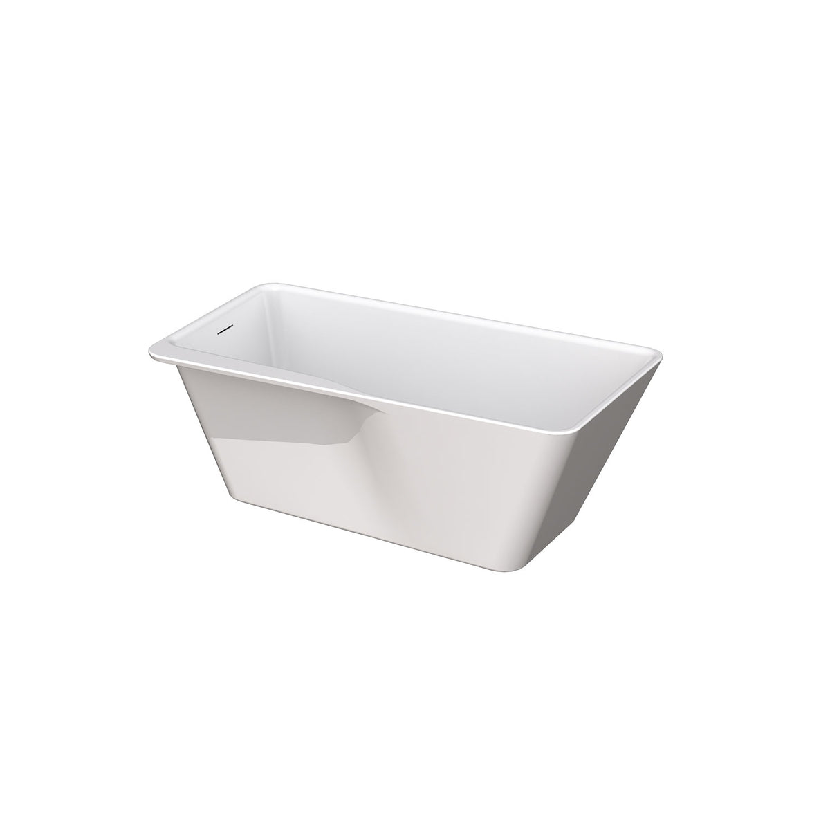 Zitta Artesio Freestanding bathtub, 60", in matte white with drain on right TAS6032FAR05