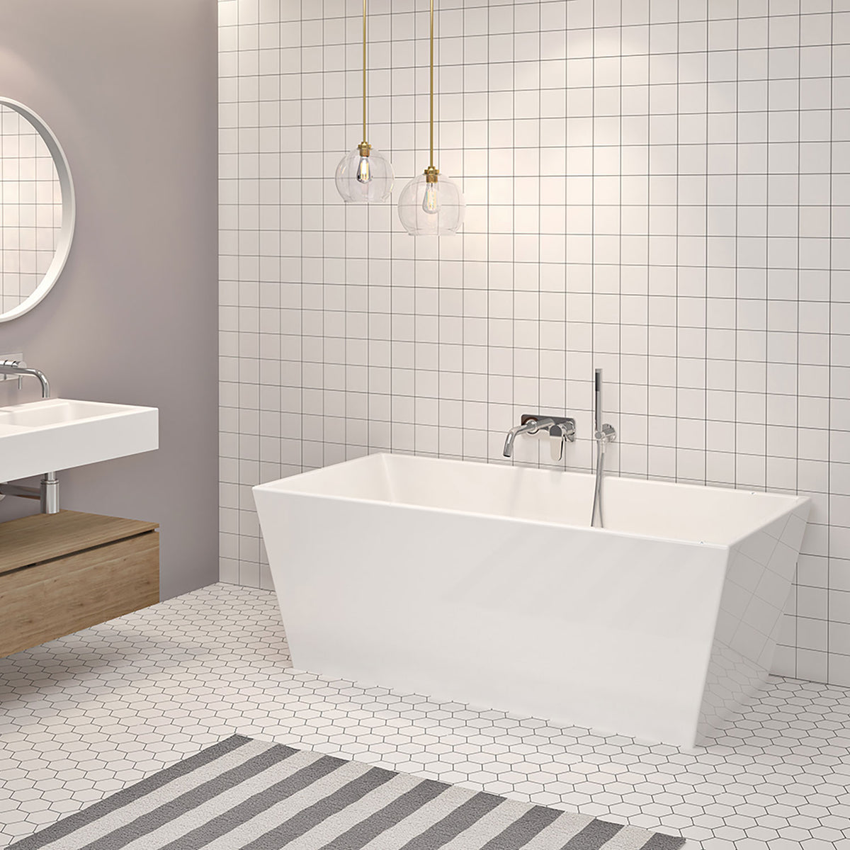 Zitta Alya Freestanding bathtub, 63", in matte white TAY6330FA005