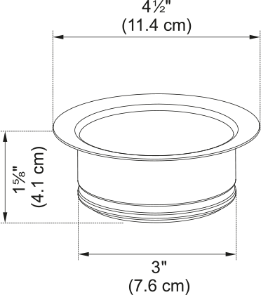 Franke Waste Disposer Flange WDFLANGE dimension drawing