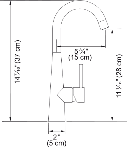 Franke Steel bar faucet STL-BR dimension drawing