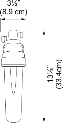 Franke Under Sink Water Filtration Canister System FRCNSTR100 dimension drawing