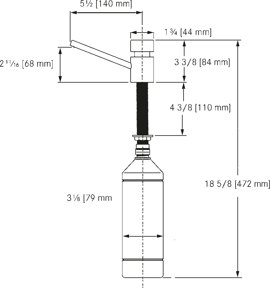 Franke Commercial washroom accessory SD80V-EXT dimension drawing