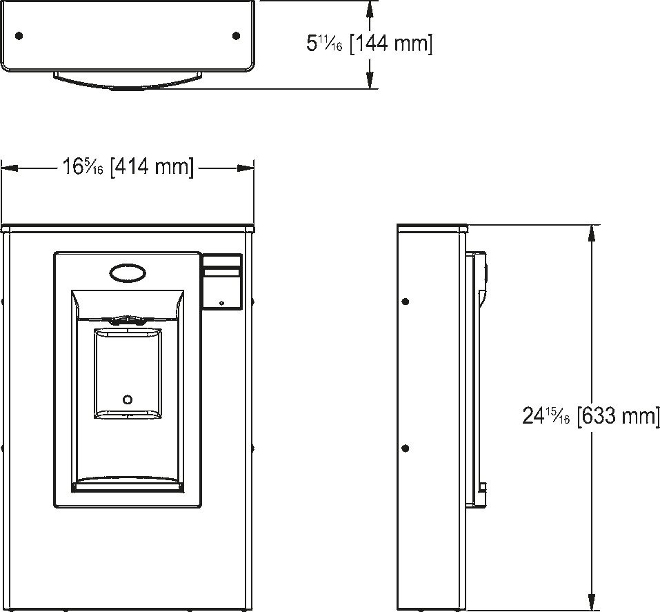 Franke Commercial drinking fountain KEPWSMEBF-STN dimension drawing