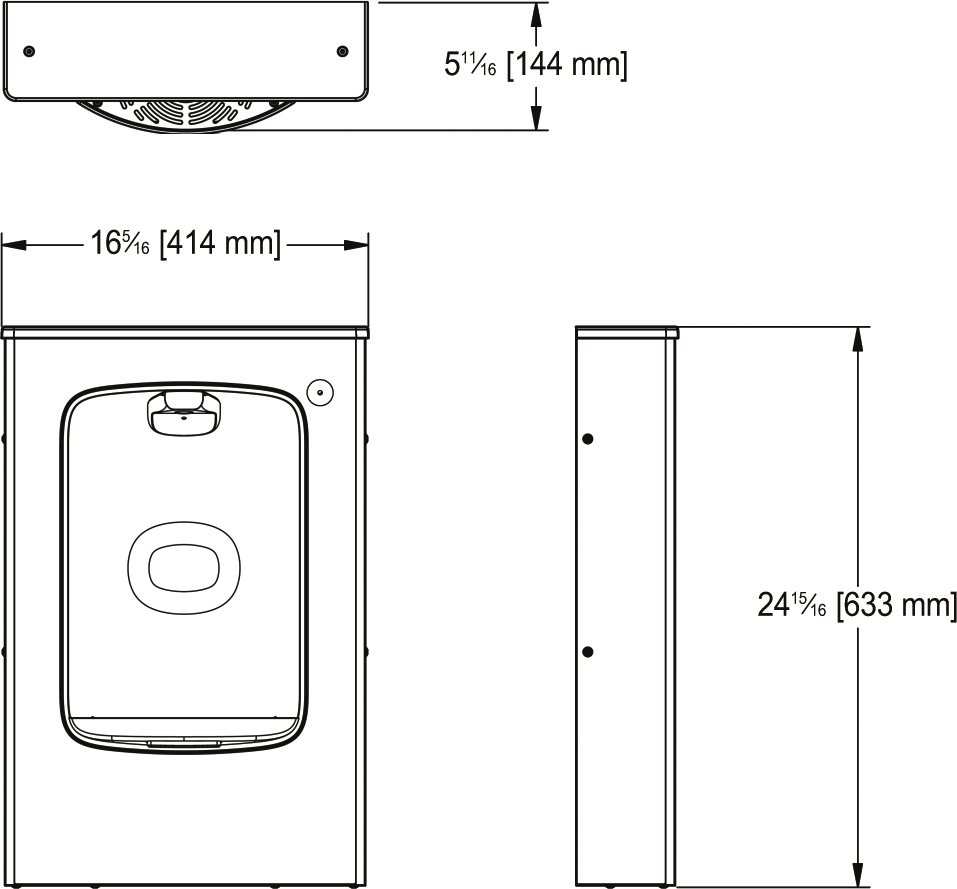 Franke Commercial drinking fountain KEPWSMSBF-STN dimension drawing