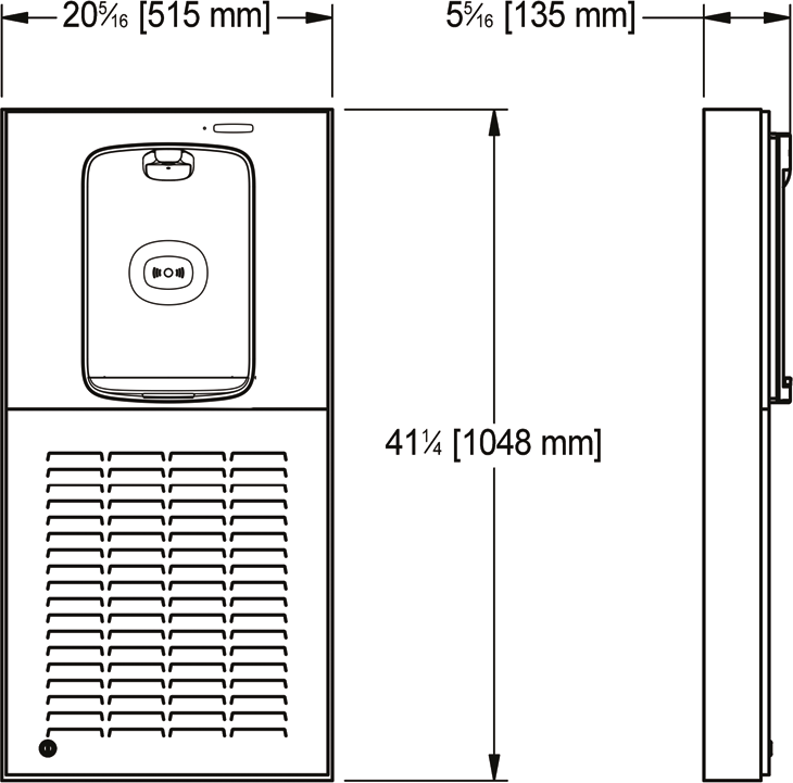 Franke Commercial drinking fountain KEMWSM8EBF-STN dimension drawing