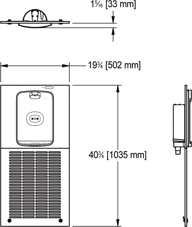 Franke Commercial drinking fountain KEMW8EBF-STN dimension drawing