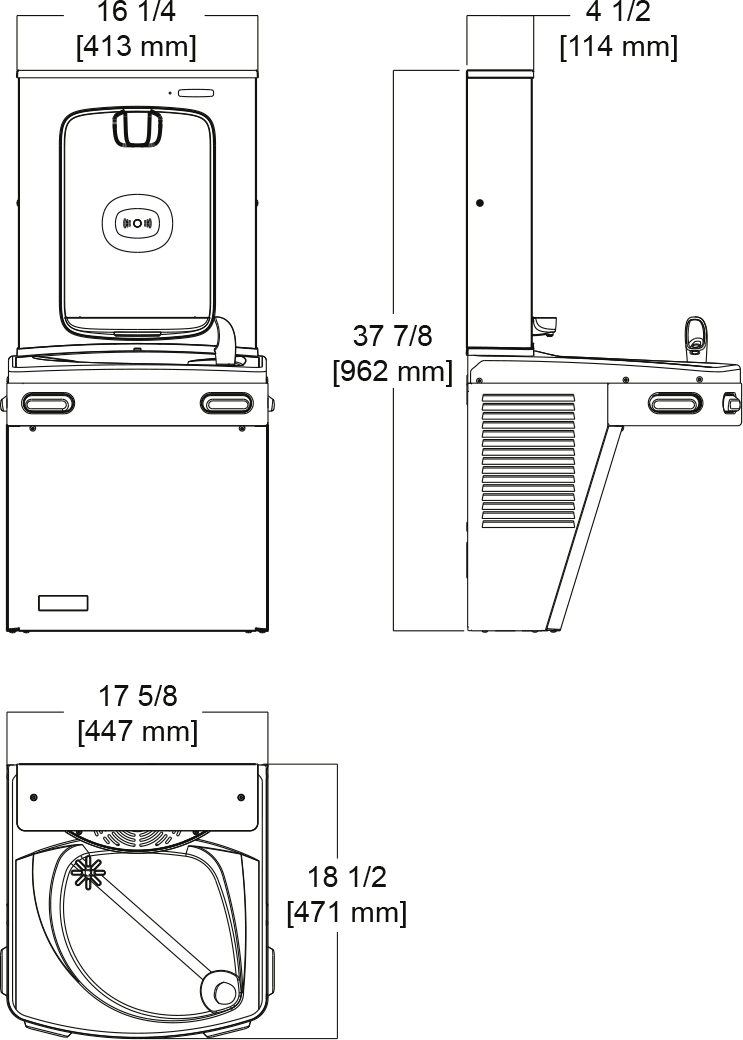 Franke Commercial drinking fountain KEPAC-EBQ dimension drawing