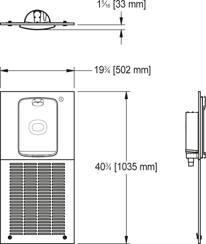 Franke Commercial drinking fountain KEMW8SBF-STN dimension drawing