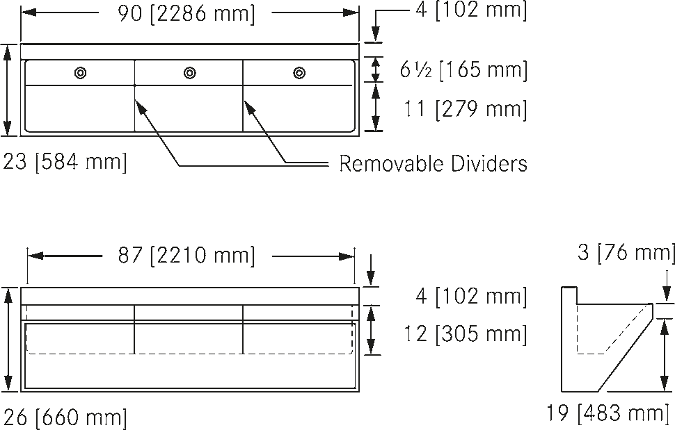 Franke Commercial healthcare sink SSU3-10 dimension drawing