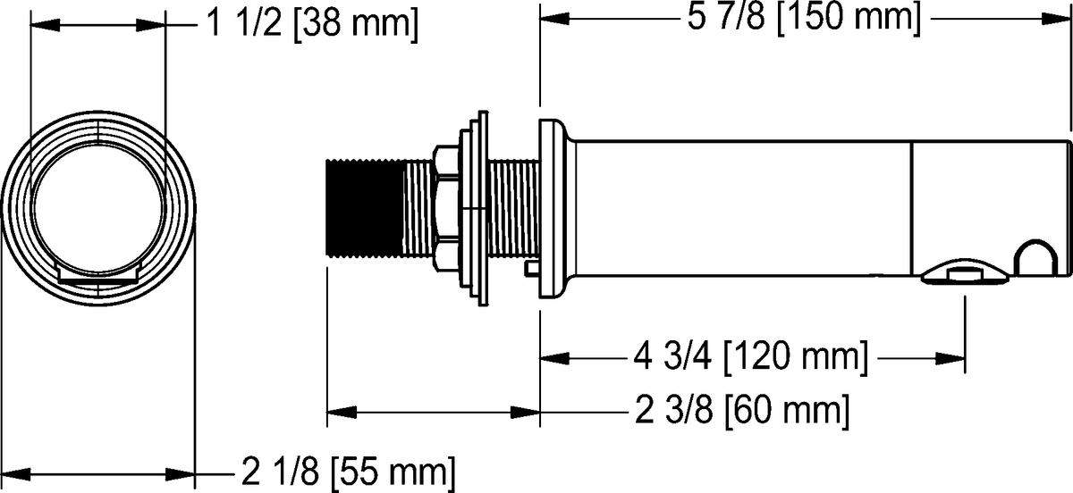 Franke Commercial faucet AT02-005DC dimension drawing