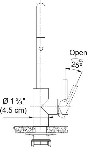Franke Eos Neo prep faucet EOS-PR dimension drawing