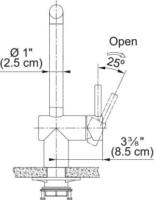 Franke Atlas Neo pull-out kitchen faucet ATL-PO-304 dimension drawing