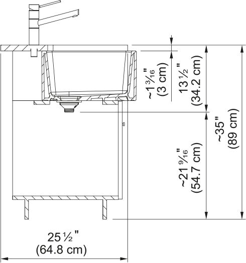 Franke Ceranova 30" apron front fireclay kitchen sink CRK71030-GWH dimension drawing