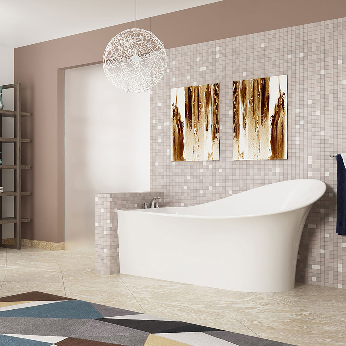Slik Evolo Freestanding bathtub, 67", in matte white TEV6735FA0L5