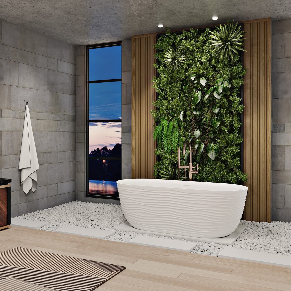 Slik Hedau Freestanding bathtub, 63", in matte white THD6328FS005