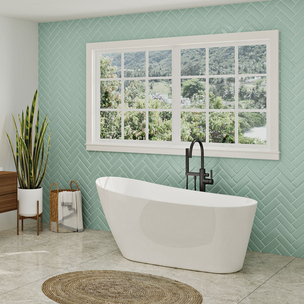 Zitta Issa 2.0 Freestanding bathtub, 59", in matte white TI25929FA005