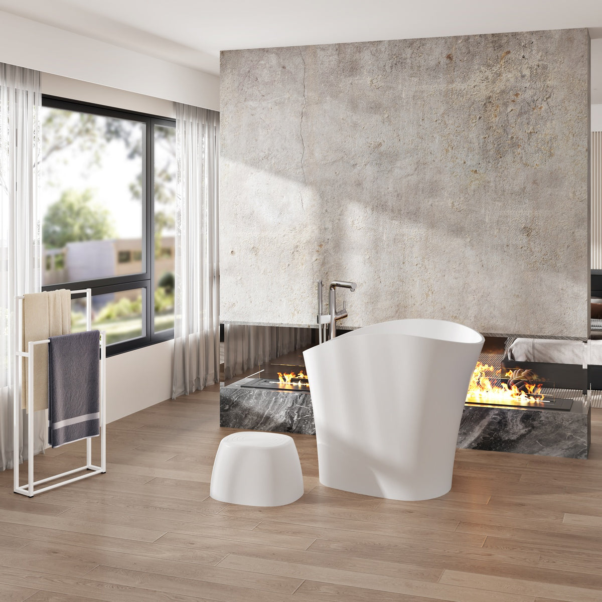 Slik Nio Freestanding bathtub, 43", in matte white TNI4427FS005