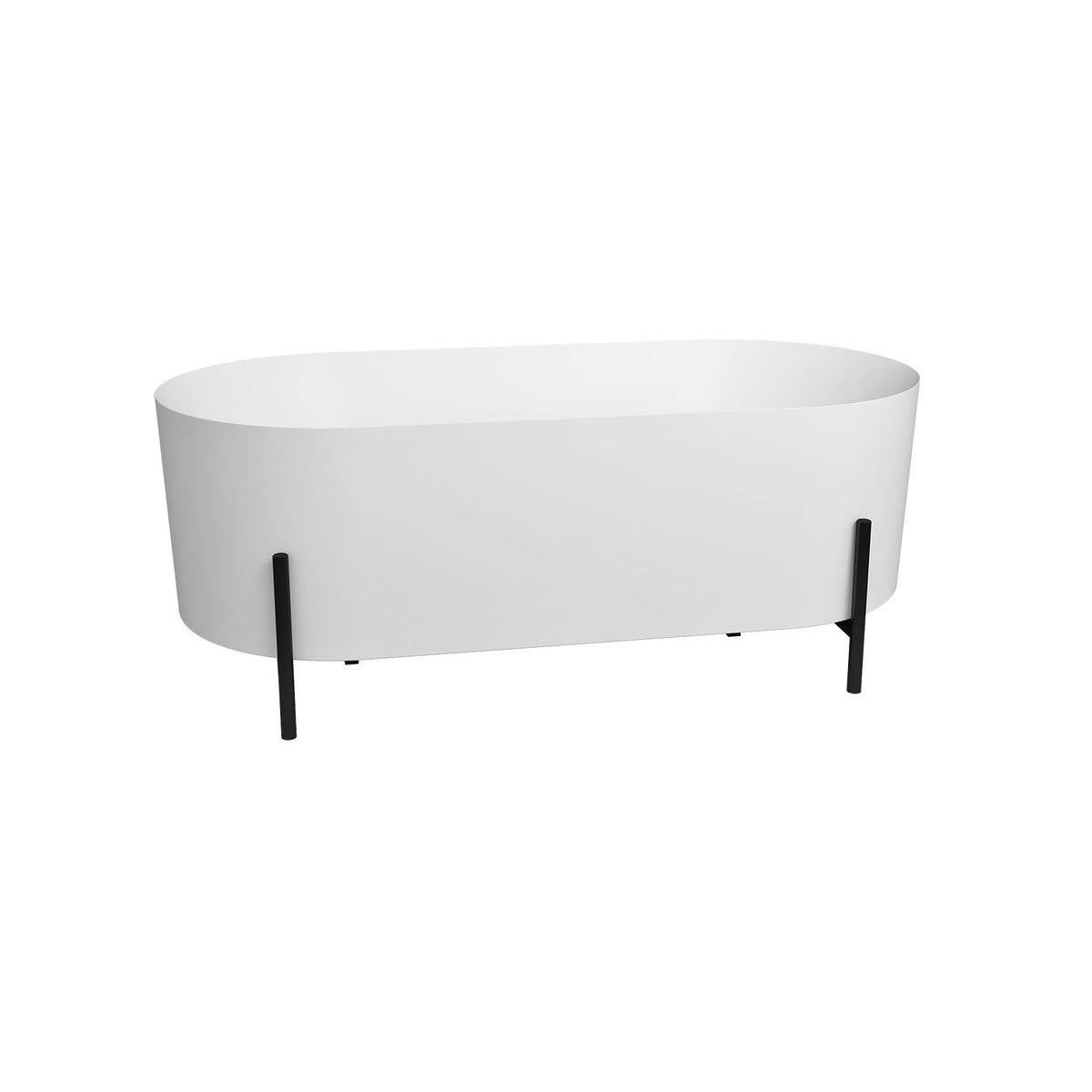 Slik Otton Freestanding bathtub, 65 3/8", matte black legs, in matte white TOT6531FAM05