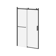 Kalia KONCEPT-II W/ TOWEL BAR 48''x77'' Alcove Sliding Shower Door with Fixed and Mobile Panel (Reversible) Matte Black Clear Glass DR1735-160-000-001 - Plumbing Market