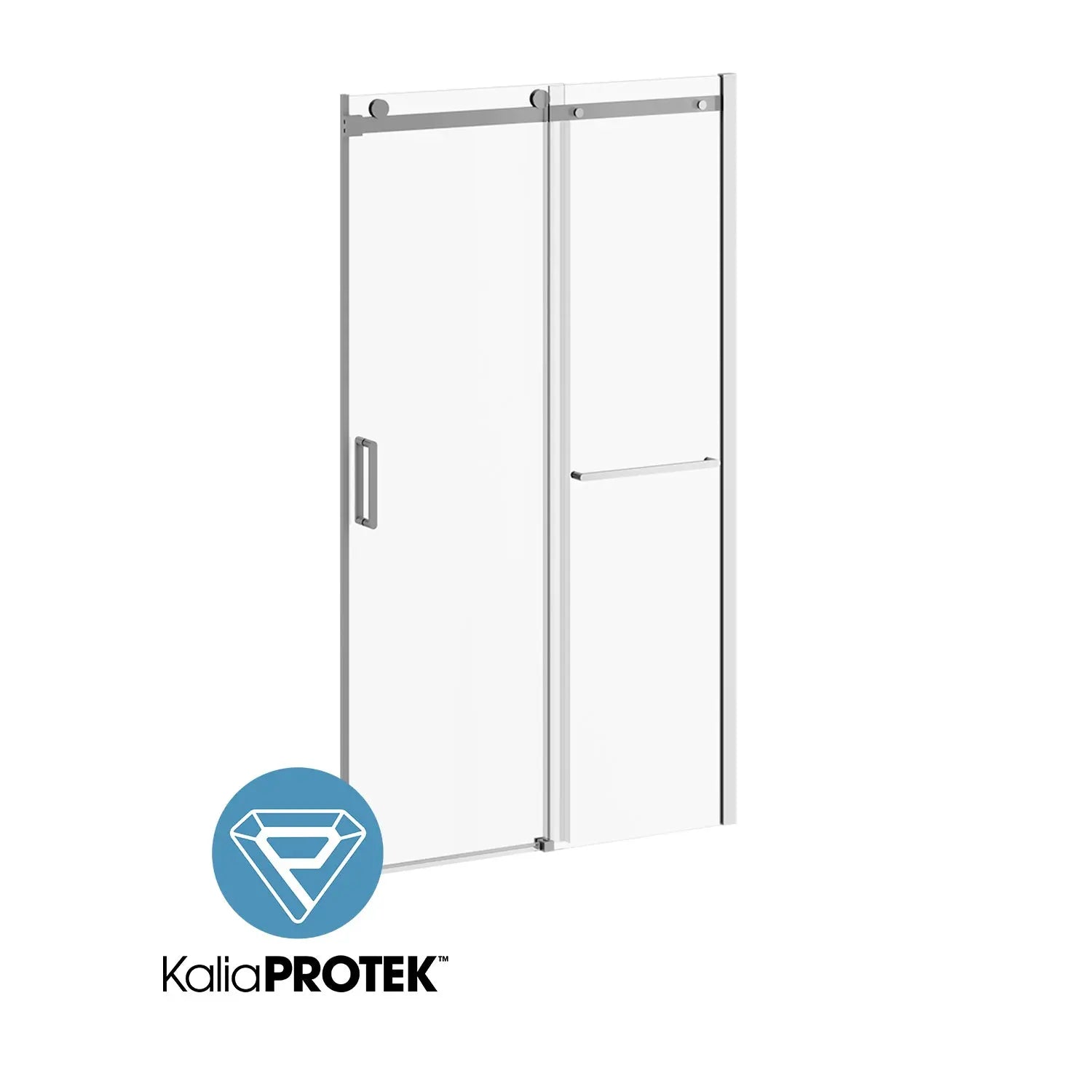 Kalia KONCEPT-II W/ TOWEL BAR and KaliaProtek 48''x77'' Alcove Sliding Shower Door with Fixed and Mobile Panel (Left Opening) Chrome Clear Glass With Film DR2032-110-004-001 - Plumbing Market