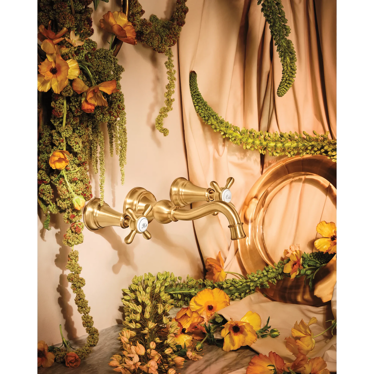 Moen Weymouth Two-Handle High-Arc Wall Mount Bathroom Faucet TS42112 in Brushed Gold (TS42112BG) - view 13