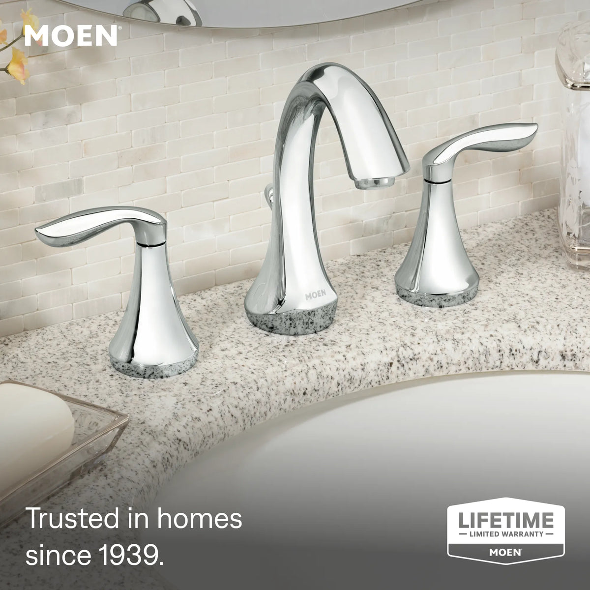 Moen Eva Two-Handle High-Arc Bathroom Faucet TV6420 in Chrome (TV6420) - view 2
