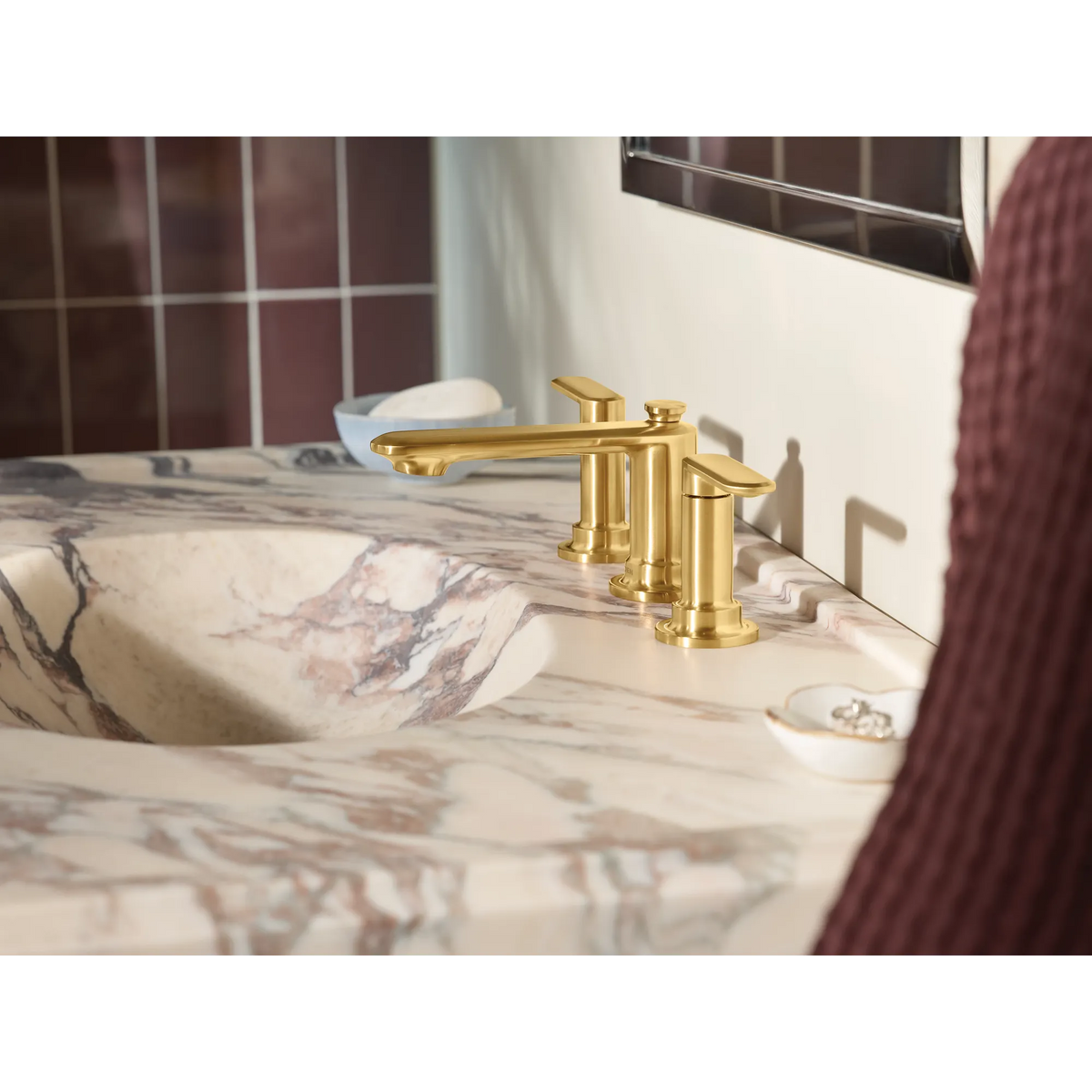 Moen Greenfield Two-Handle Low-Arc Bathroom Faucet TV6507 in Brushed Gold (TV6507BG) - view 14