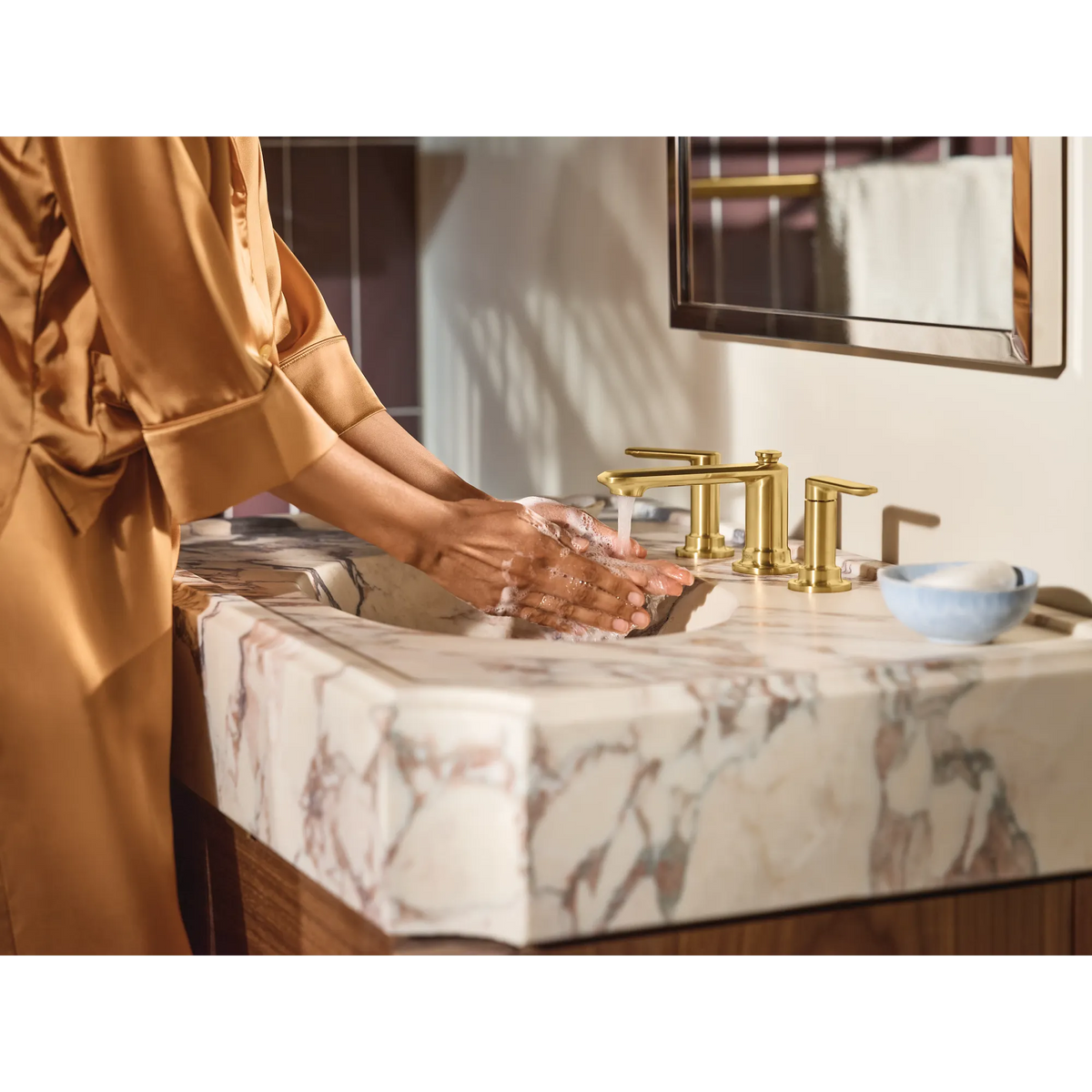 Moen Greenfield Two-Handle Low-Arc Bathroom Faucet TV6507 in Brushed Gold (TV6507BG) - view 6