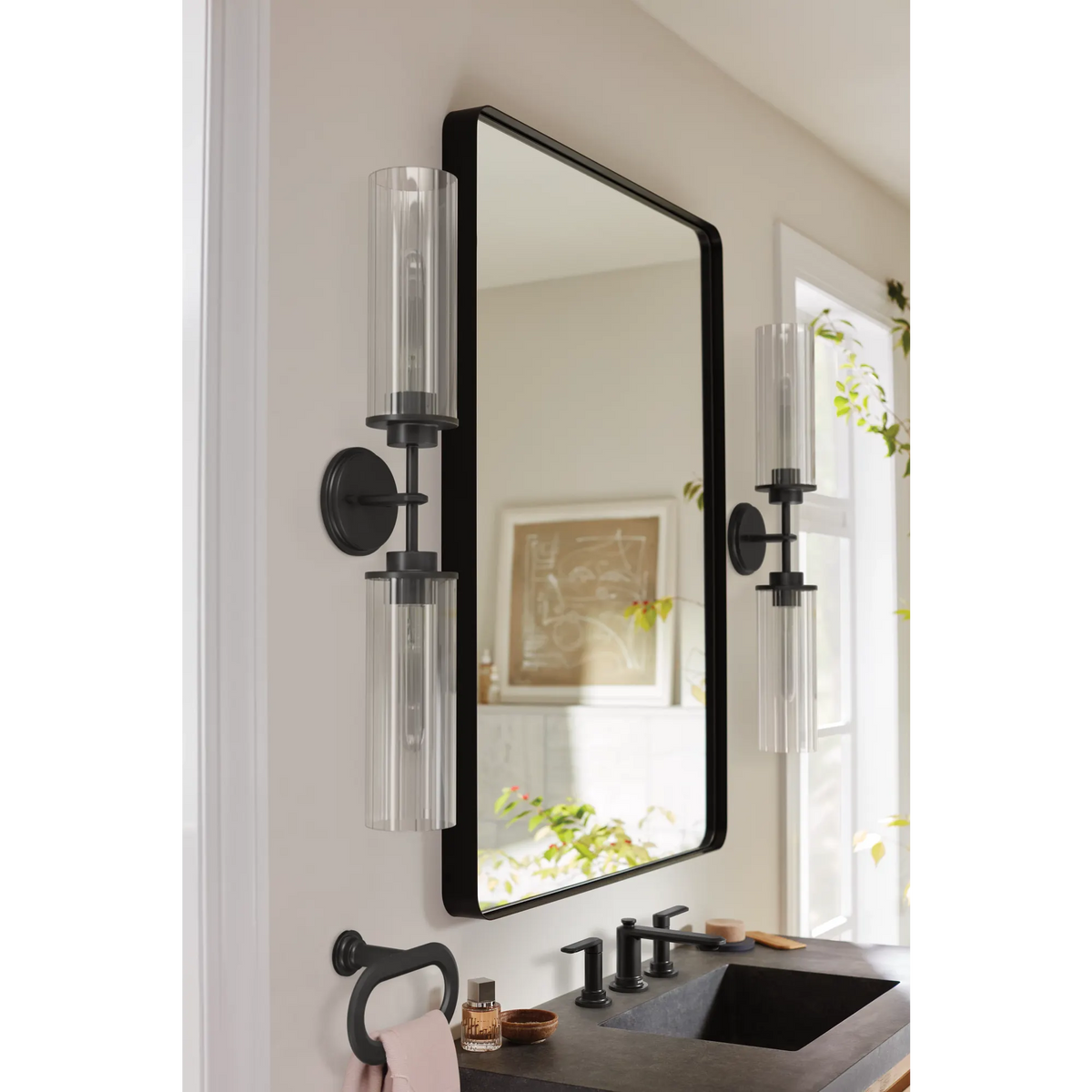 Moen Greenfield Two Globe Bath Light YB1762 in Matte Black (YB1762BL) - view 2