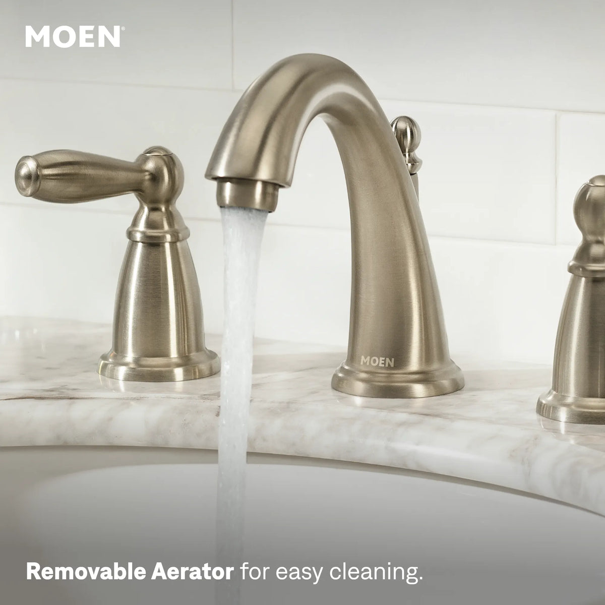 Moen Brantford Two-Handle High-Arc Bathroom Faucet TV6620 in Brushed Nickel (TV6620BN) - view 3