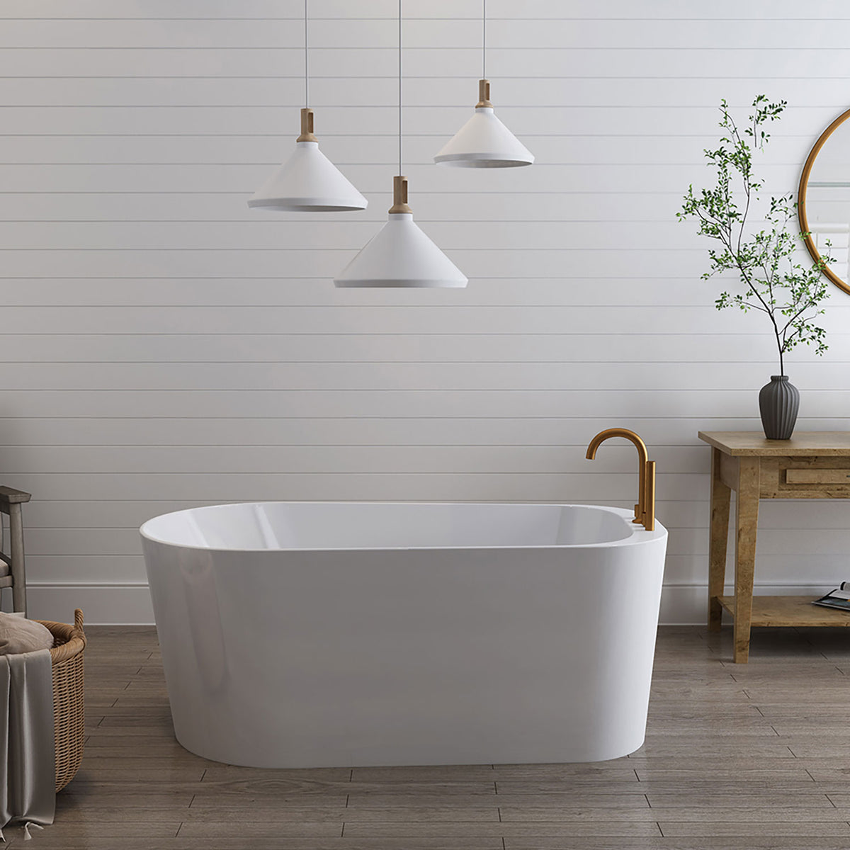 Zitta Vela Freestanding bathtub, 59", in matte white TVL5931FA005