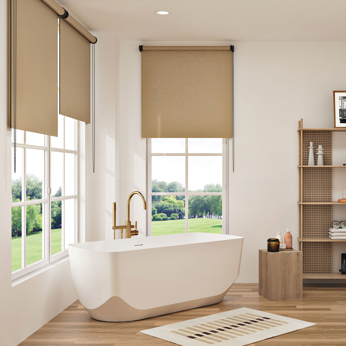 Slik Vox Freestanding bathtub, 63", in matte white TVX6330FA005