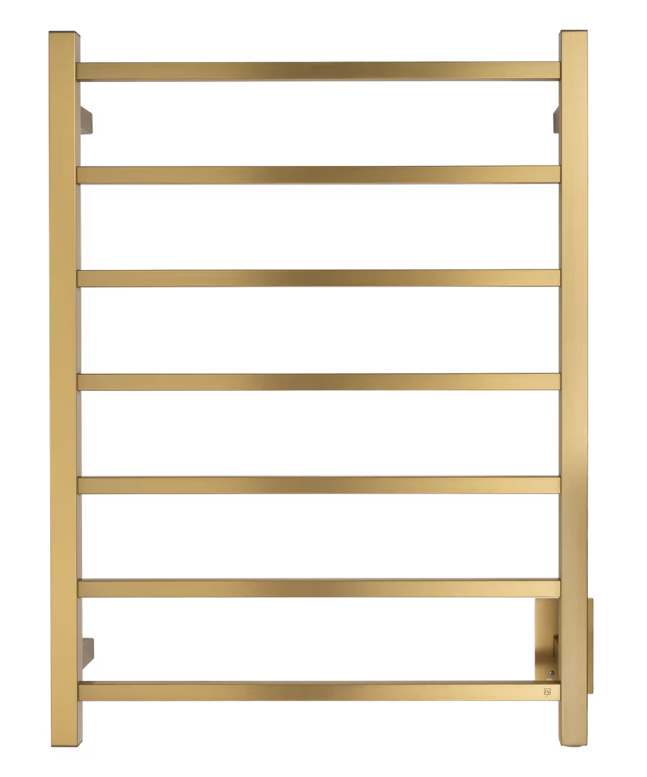 Tahoe 7 Towel Warmer, Brushed Gold, Hardwired, 7 bars - 	TWS2-TAH07GH - Plumbing Market