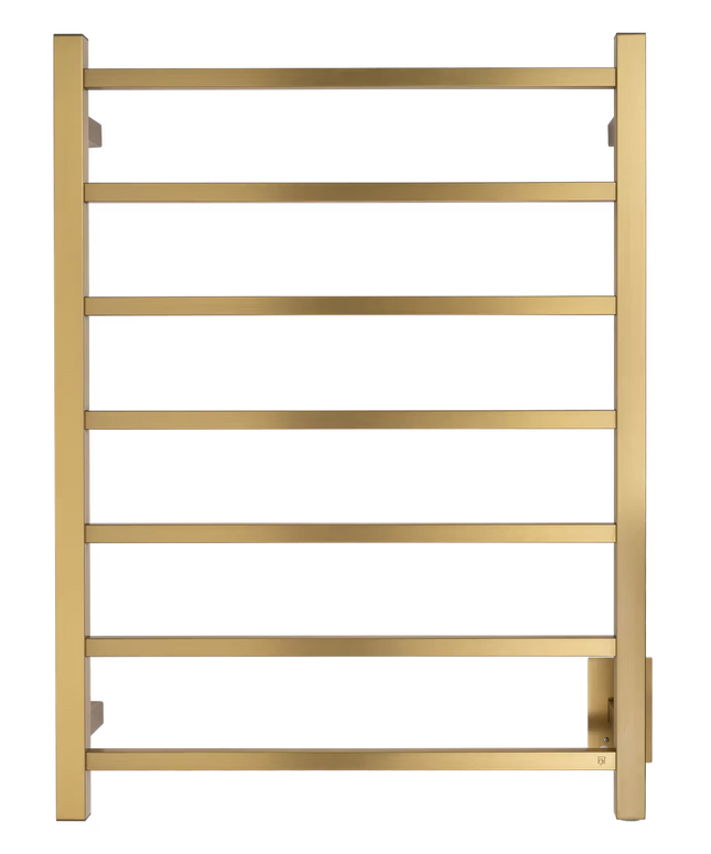 Tahoe 7 Towel Warmer, Brushed Gold, Hardwired, 7 bars - 	TWS2-TAH07GH - Plumbing Market