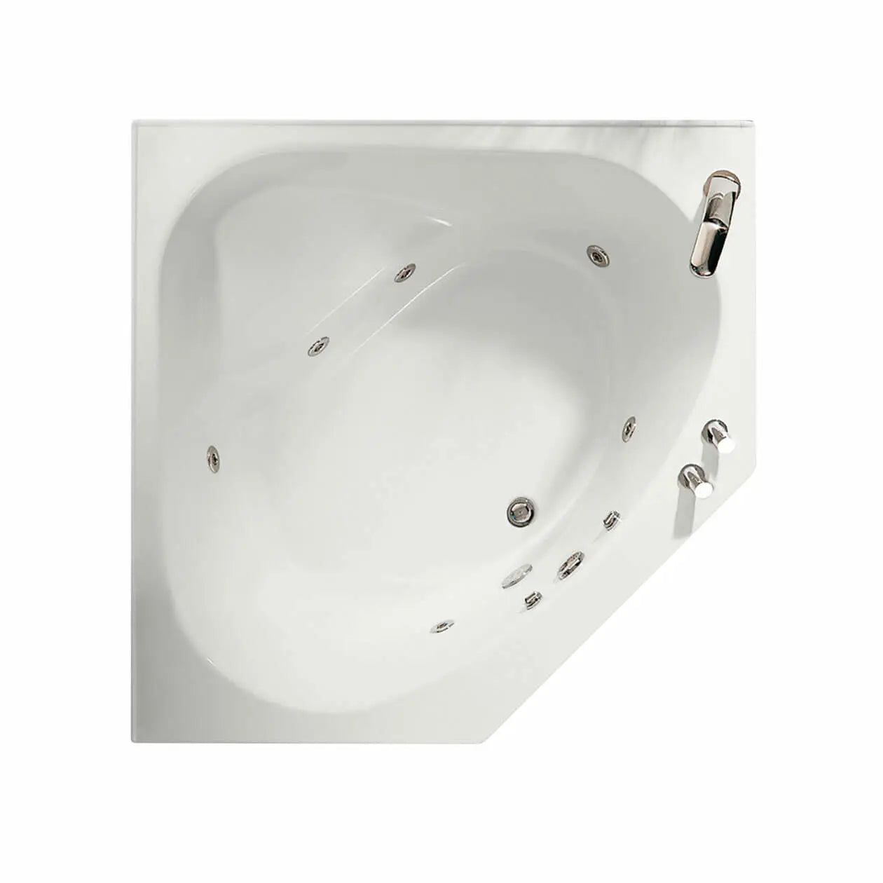 Tandem 5454 Acrylic Corner Center Drain Bathtub in White - Plumbing Market