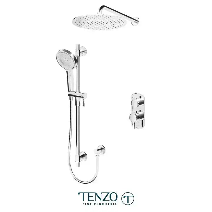 Tenzo Alyss 2 Function Shower Kit  Thermostatic with 16 Inch Shower Head - ALYT32-20113-CR