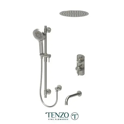Tenzo Alyss 3 Function Shower Kit with 12 Inch Ceiling Shower Head - ALYT33-511655