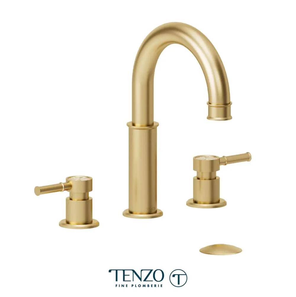 Tenzo Alyss 8in lavatory faucet with (overflow) drain SKU: ALY13-P - Plumbing Market