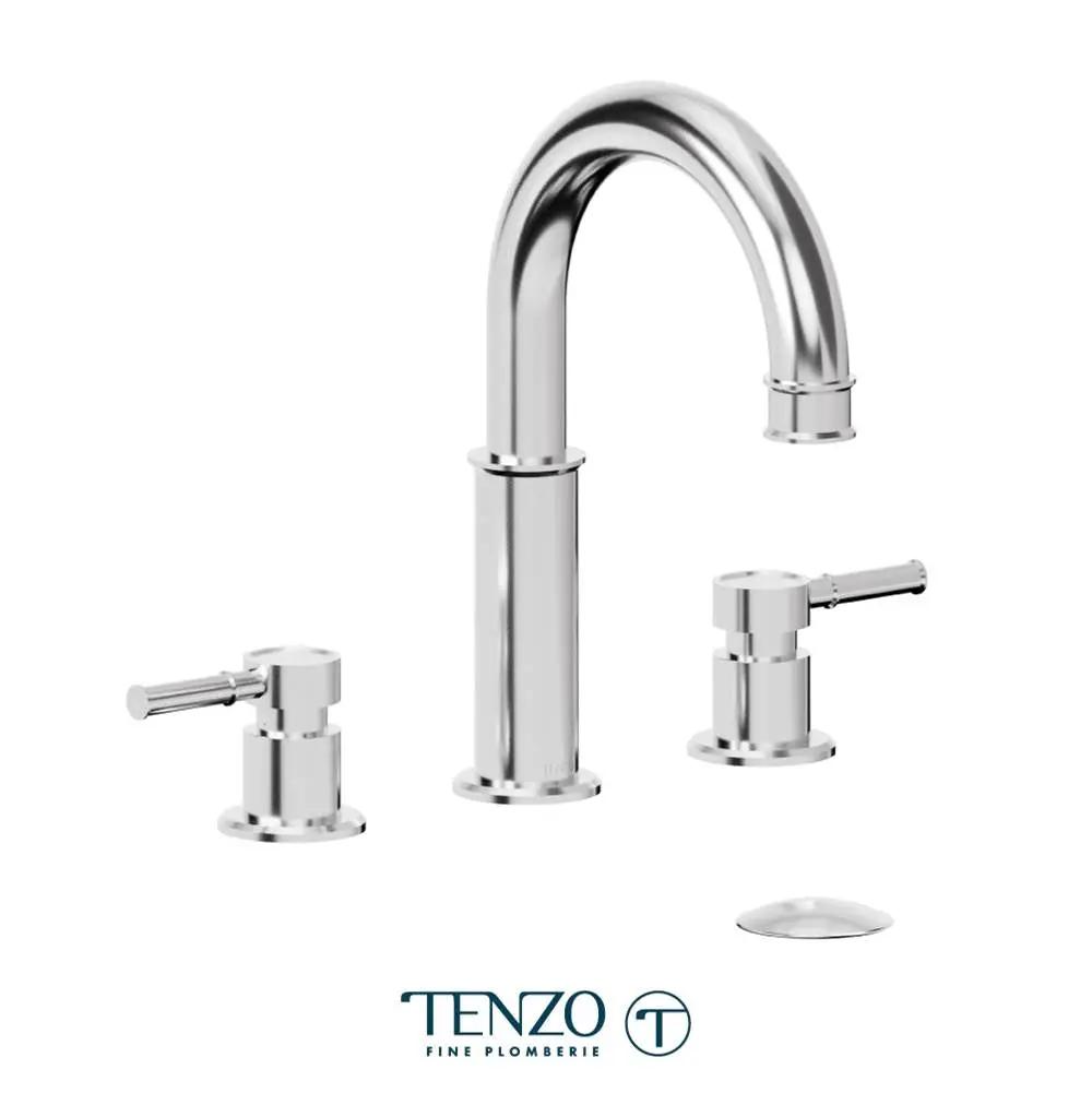 Tenzo Alyss 8in lavatory faucet with (overflow) drain SKU: ALY13-P - Plumbing Market