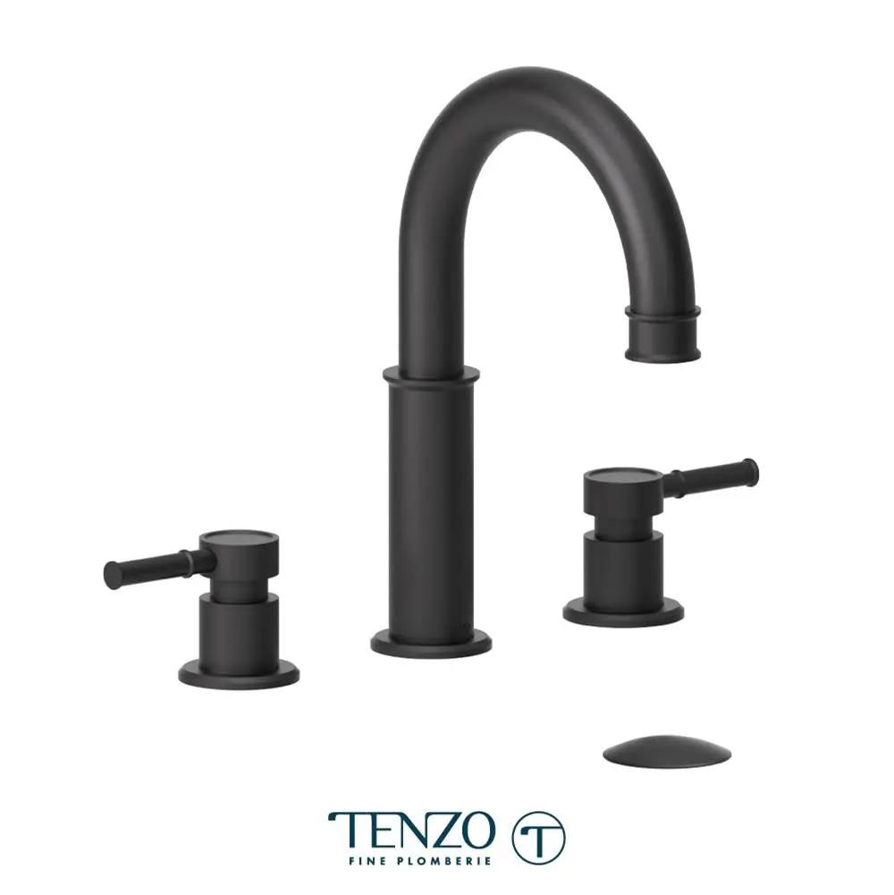 Tenzo Alyss 8in lavatory faucet with (overflow) drain SKU: ALY13-P - Plumbing Market