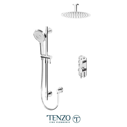 Tenzo Alyss Ceiling Mount Shower kit 2 functions ALYPB32-21132 - Plumbing Market