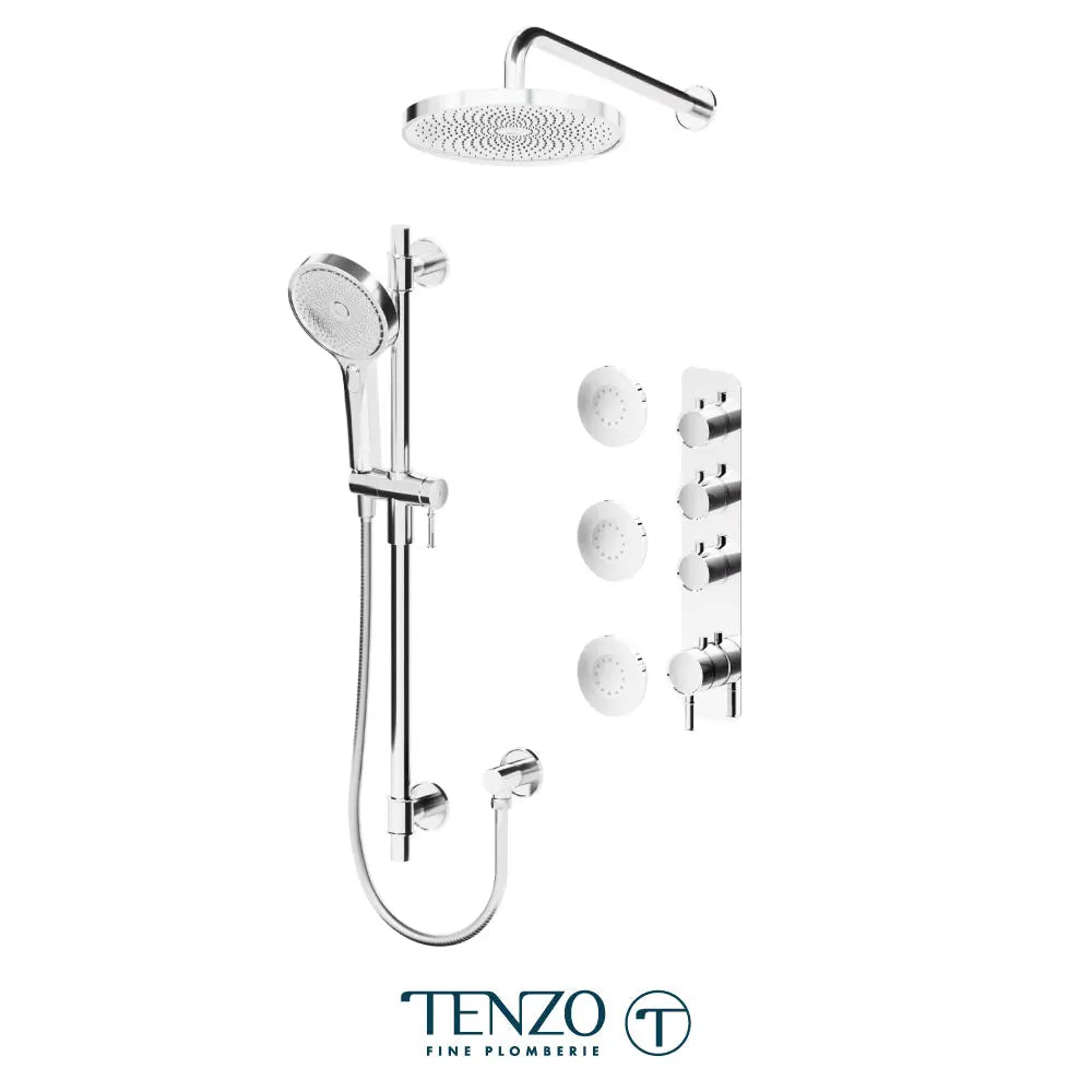 Tenzo Alyss Extenza 3 Function Shower kit with Body Jets and 10 Inch Shower Head - ALYT43-571114