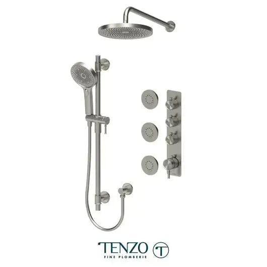 Tenzo Alyss Extenza 3 Function Shower kit with Body Jets and 10 Inch Shower Head - ALYT43-571114