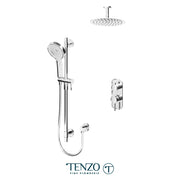 Tenzo Alyss Pressure Balanced Ceiling Mount Shower Kit 2 Functions - Plumbing Market