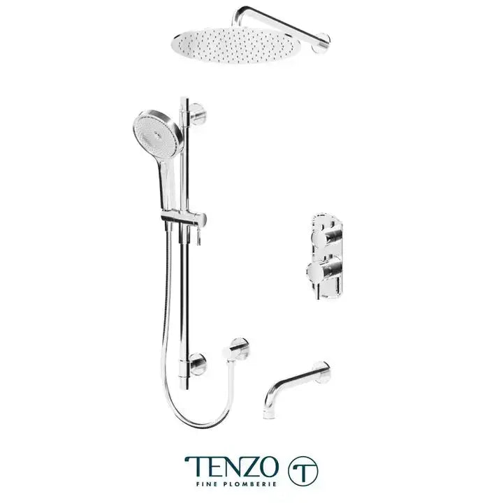 Tenzo Alyss Shower Faucet 3 Function with 16Inch Shower Head and a Slide Bar -  ALYT33-501135-CR