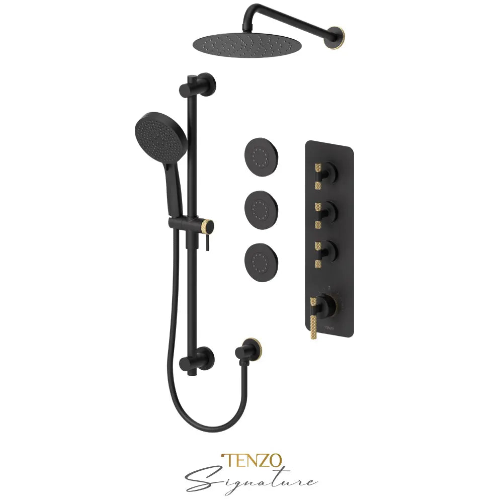 Tenzo Bellacio Extenza 3-Function Thermostatic Shower Kit with 10" AirBoost Rain Shower Head – BET43-571168-C