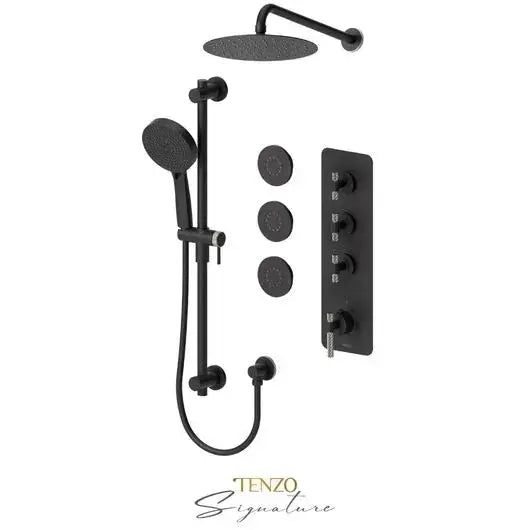 Tenzo Bellacio Extenza 3-Function Thermostatic Shower Kit with 10" AirBoost Rain Shower Head – BET43-571168-C