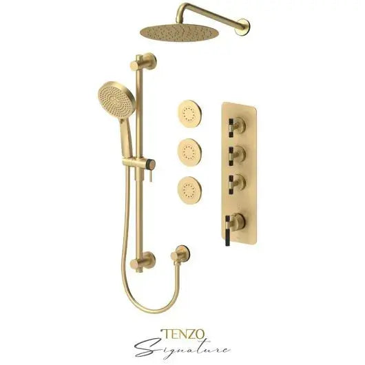 Tenzo Bellacio Extenza 3-Function Thermostatic Shower Kit with 10" AirBoost Rain Shower Head – BET43-571168-C